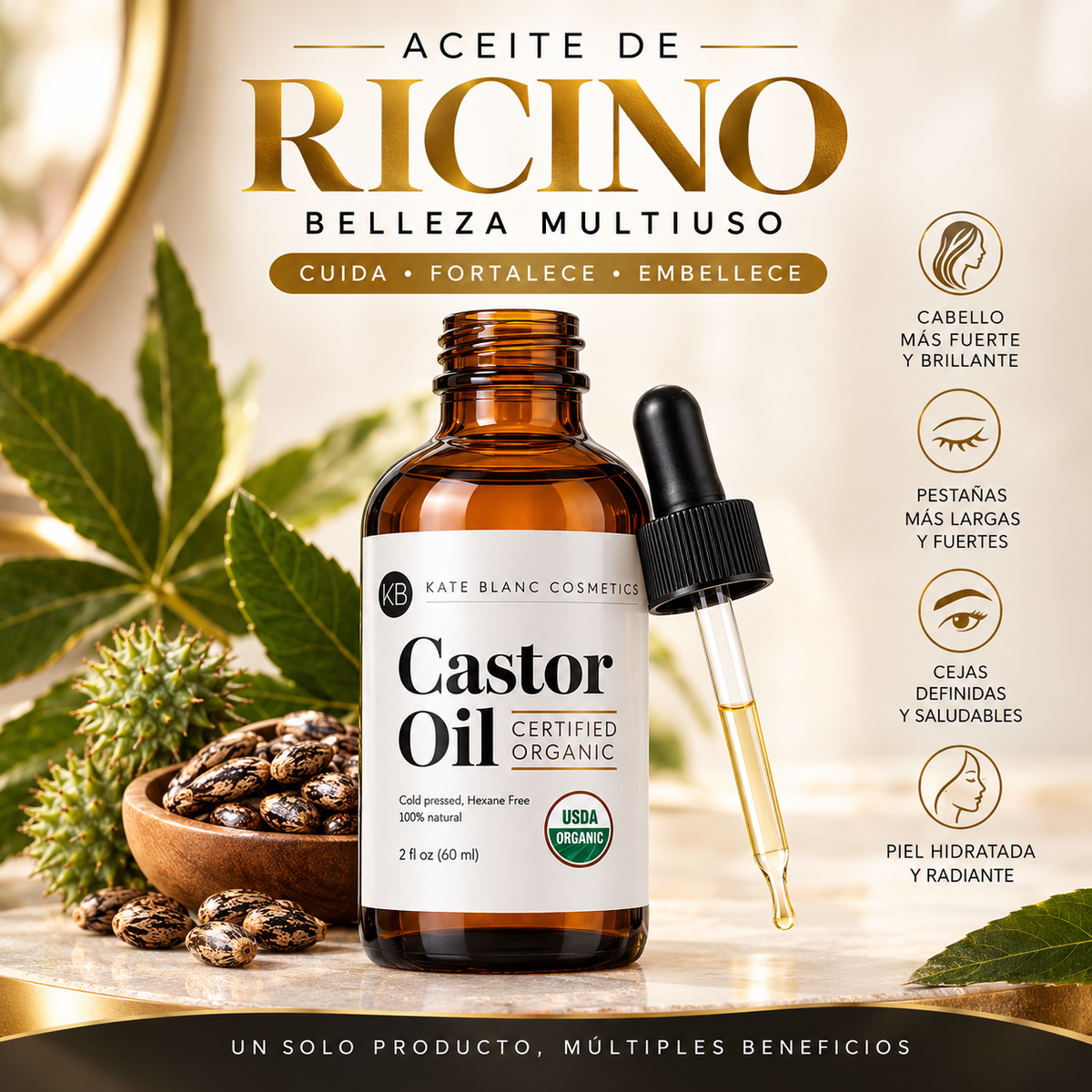 🌿 Aceite de Ricino – Belleza Multiuso